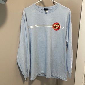 Mens Large baby blue Santa Cruz long sleeve